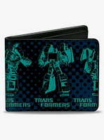 Transformers Grimlock Poses Halftone Black Blues Bifold Wallet