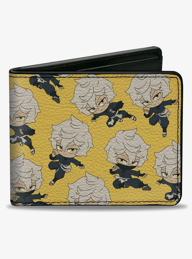 Hells Paradise Chibi Gabimaru Poses Scattered Yellow Bifold Wallet