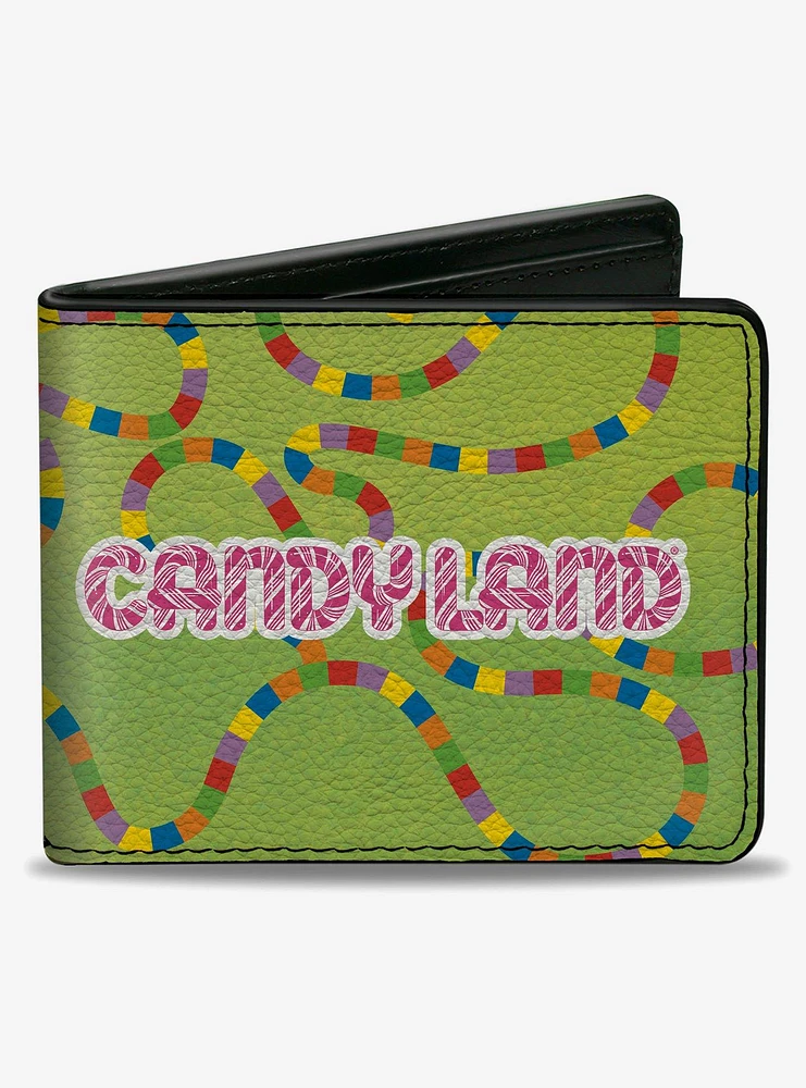 Candy Land Title Logo and Game Path Green Multi Color Bifold Wallet