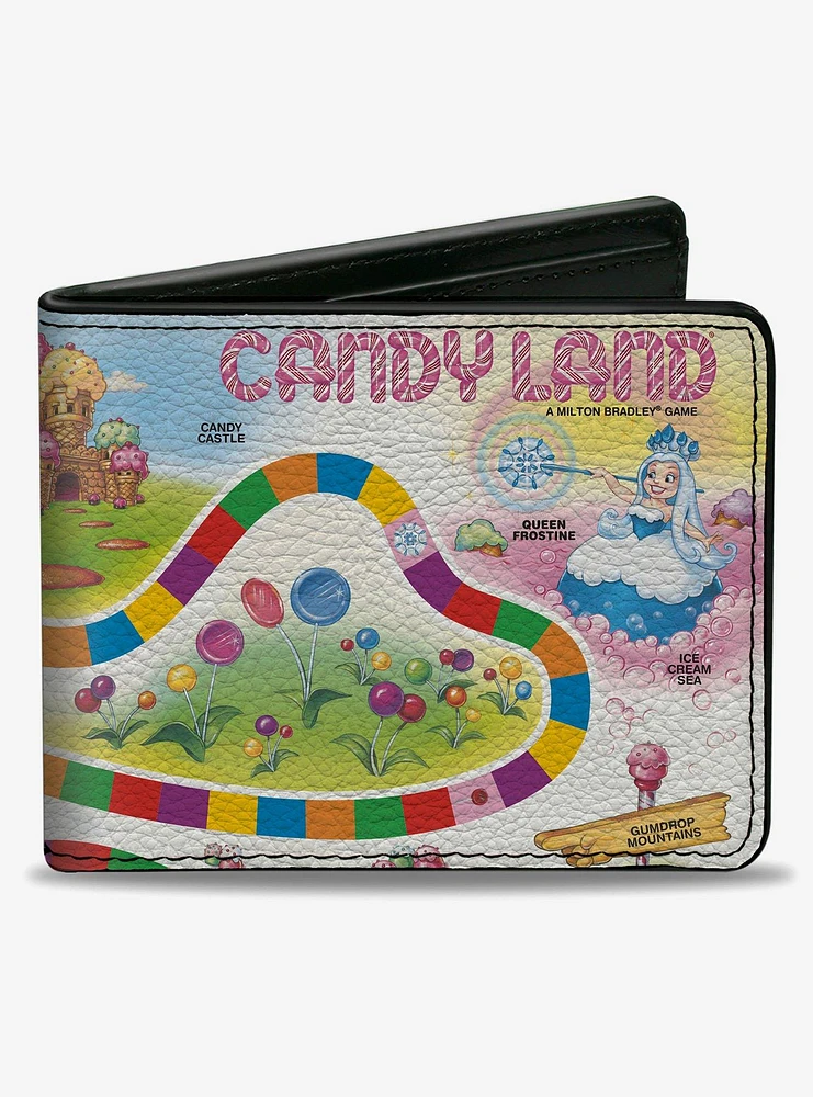 Candy Land Queen Frostine Game Path and Lands Multi Color Bifold Wallet