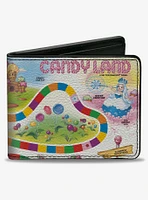 Candy Land Queen Frostine Game Path and Lands Multi Color Bifold Wallet