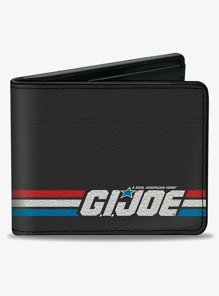 GI Joe Title Logo Stripe Black Red White Blue Bifold Wallet