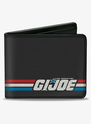 GI Joe Title Logo Stripe Black Red White Blue Bifold Wallet