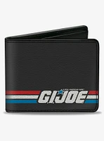 GI Joe Title Logo Stripe Black Red White Blue Bifold Wallet