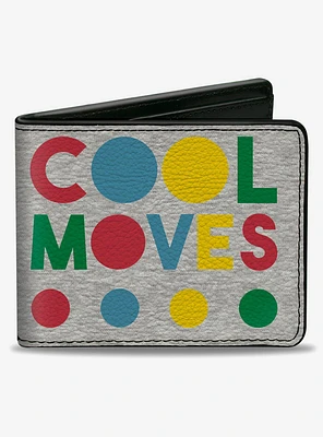 Twister Cool Moves Circle Spots Gray Multi Color Bifold Wallet