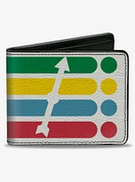 Twister Spin Stripe Spinner White Multi Color Bifold Wallet