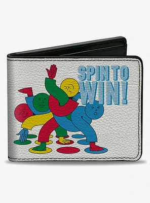 Twister Spin To Win! Group Pose White Blues Multi Color Bifold Wallet