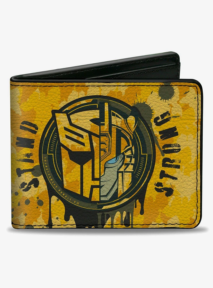 Transformers Bumblebee Stand Strong Autobot Icon Yellows Bifold Wallet