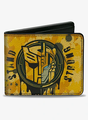 Transformers Bumblebee Stand Strong Autobot Icon Yellows Bifold Wallet