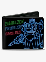 Transformers Grimlock Pose and Autobot Circuit Logo Black Bifold Wallet