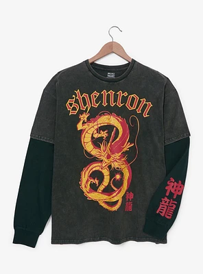 Dragon Ball Z Shenron Mineral Wash Layered Long Sleeve T-Shirt - BoxLunch Exclusive
