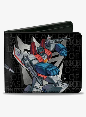 Transformers Starscream  Poses and Decepticon Shield Grays Bifold Wallet