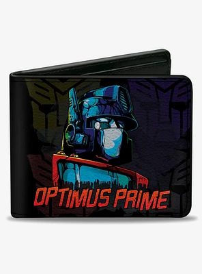 Transformers Optimus Prime Pose Autobot Fade Multi Color Bifold Wallet