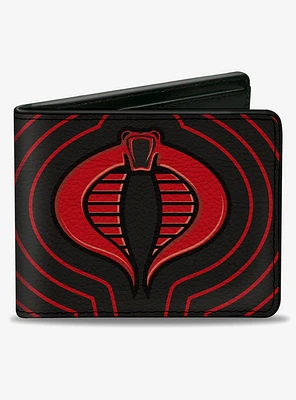 GI Joe Cobra Ripple Logo Black Red Bifold Wallet