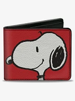 Peanuts Snoopy Smiling Profile Pose Red Bifold Wallet