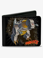 Transformers Grimlock Tyrannosaurus Rex Pose and Logo Black Bifold Wallet