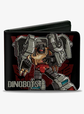 Transformers Dinobots Pose Panels Black Reds Bifold Wallet