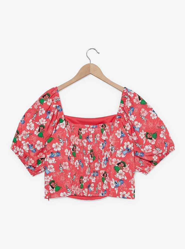 Disney Lilo & Stitch Hibiscus Women's Plus Crop Top — BoxLunch Exclusive