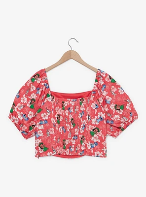 Disney Lilo & Stitch Hibiscus Women's Plus Crop Top — BoxLunch Exclusive