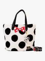 Loungefly Disney Minnie Mouse Polka Dot Sherpa Tote Bag