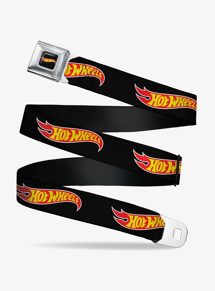 Hot Wheels Classic Flame Logo Seatbelt Buckle Belt