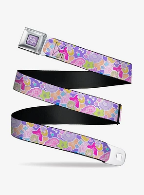 Polly Pocket Dolls & Compacts Collage Seatbelt Buckle Belt