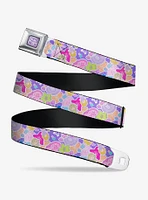 Polly Pocket Dolls & Compacts Collage Seatbelt Buckle Belt