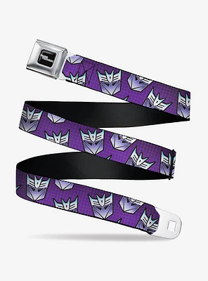 Transformers Decepticons Icon Scattered Grids Seatbelt Buckle Belt