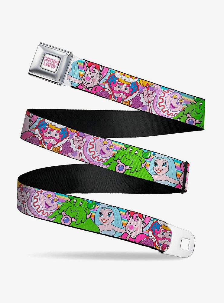 Candy Land Character Lineup Stripe Seatbelt Buckle Belt