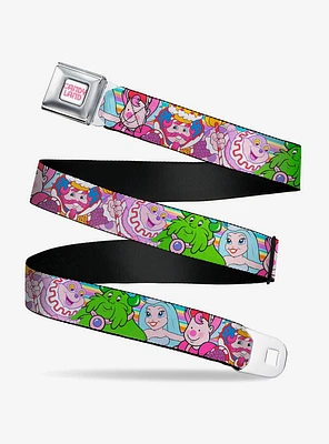 Candy Land Character Lineup Stripe Seatbelt Buckle Belt