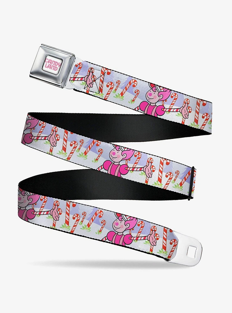 Candy Land Mr Mint Pose & Canes Seatbelt Buckle Belt