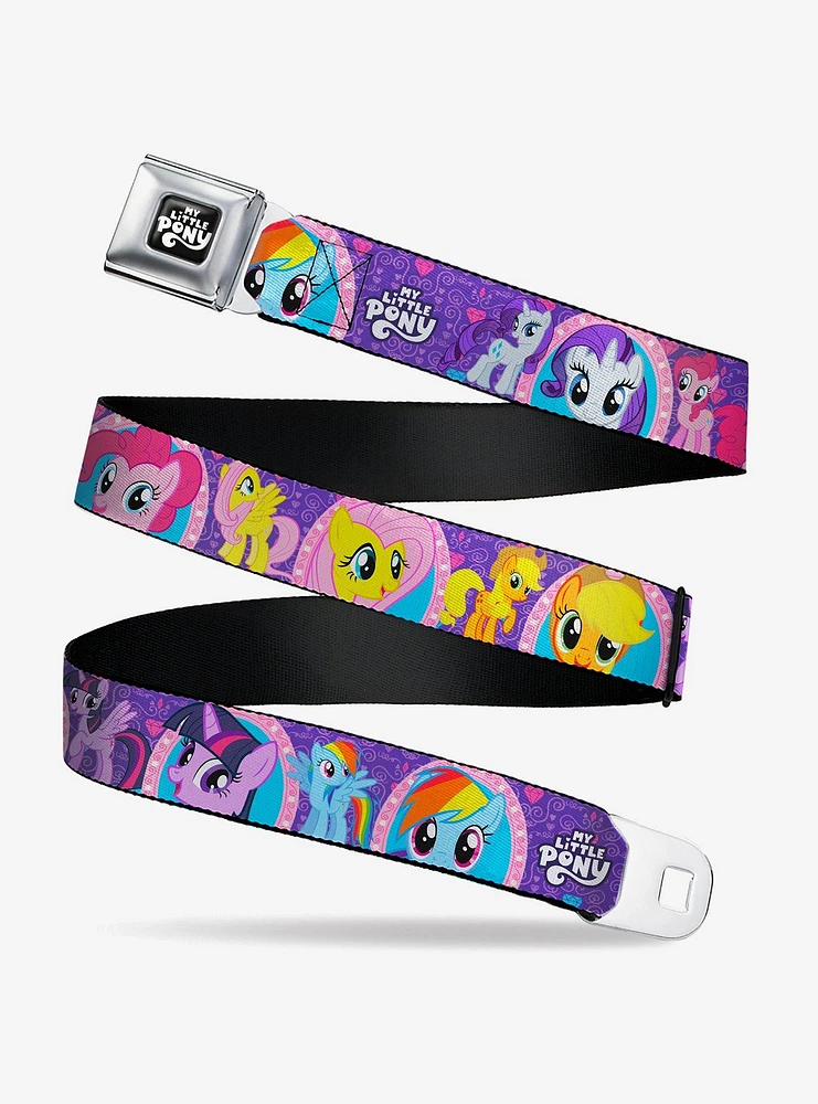 My Little Pony Mane Six Close Up Faces & Poses Seatbelt Buckle Belt