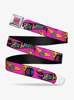 Hot Wheels Logo & Parts Collage Seatbelt Buckle Belt