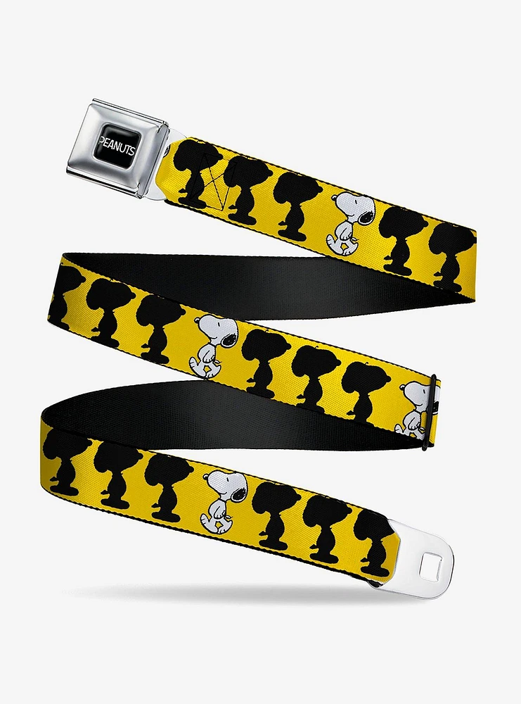 Peanuts Snoopy Walking Silhouette Pose Seatbelt Buckle Belt