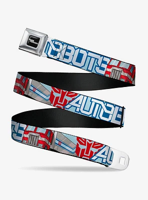 Transformers Autobots Optimus Prime Semi Truck Seatbelt Buckle Belt