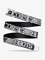 Transformers Autobots Decepticons Shield & Text Seatbelt Buckle Belt