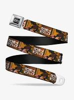 Cowboy Bebop Crew Group & Title Logo Blocks Seatbelt Buckle Belt