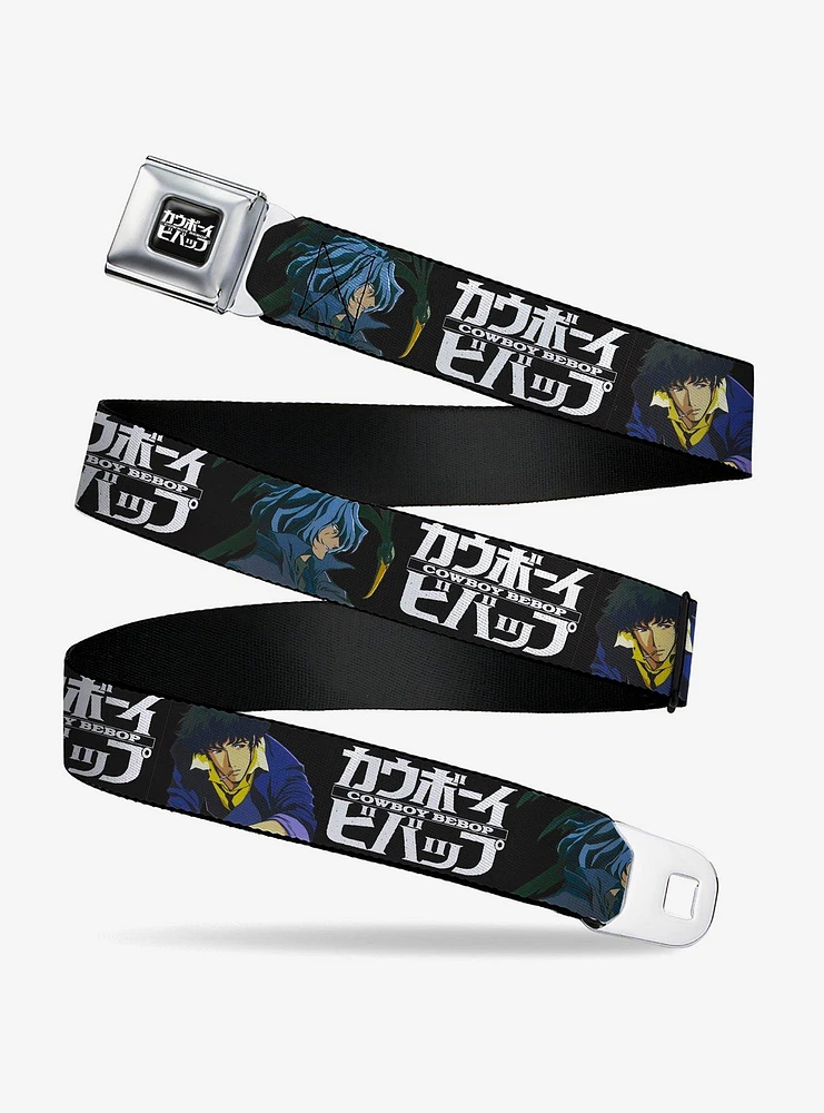 Cowboy Bebop Spike & Vicious Pose Logo Seatbelt Buckle Belt