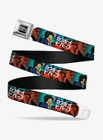 Cowboy Bebop Spike & Faye Brick Pose Logos Seatbelt Buckle Belt