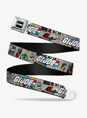 GI Joe Title Logo & Comic Scene Blocks Seatbelt Buckle Belt