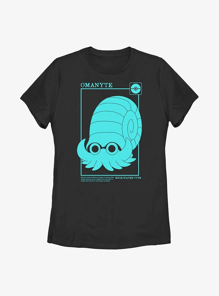 Pokemon Omanyte Card Style Womens T-Shirt