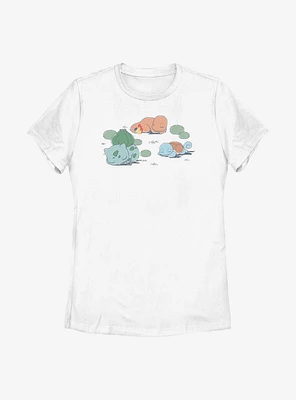 Pokemon Bulbasaur Charmander Squirtle Sketch Style Womens T-Shirt