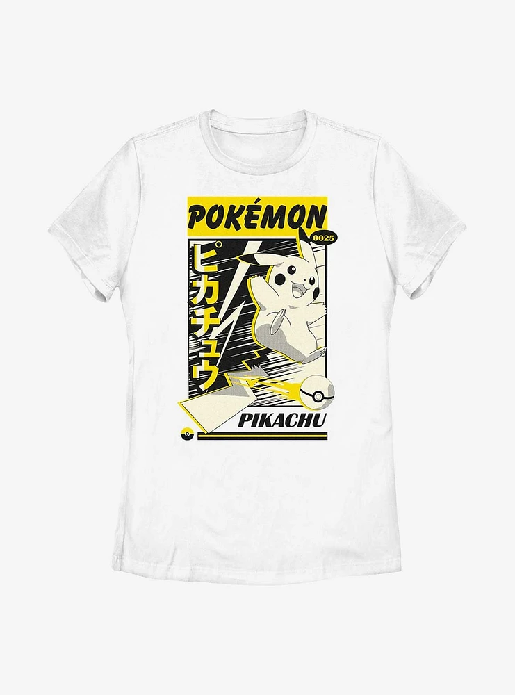 Pokemon Pikachu Card Poster Style Womens T-Shirt