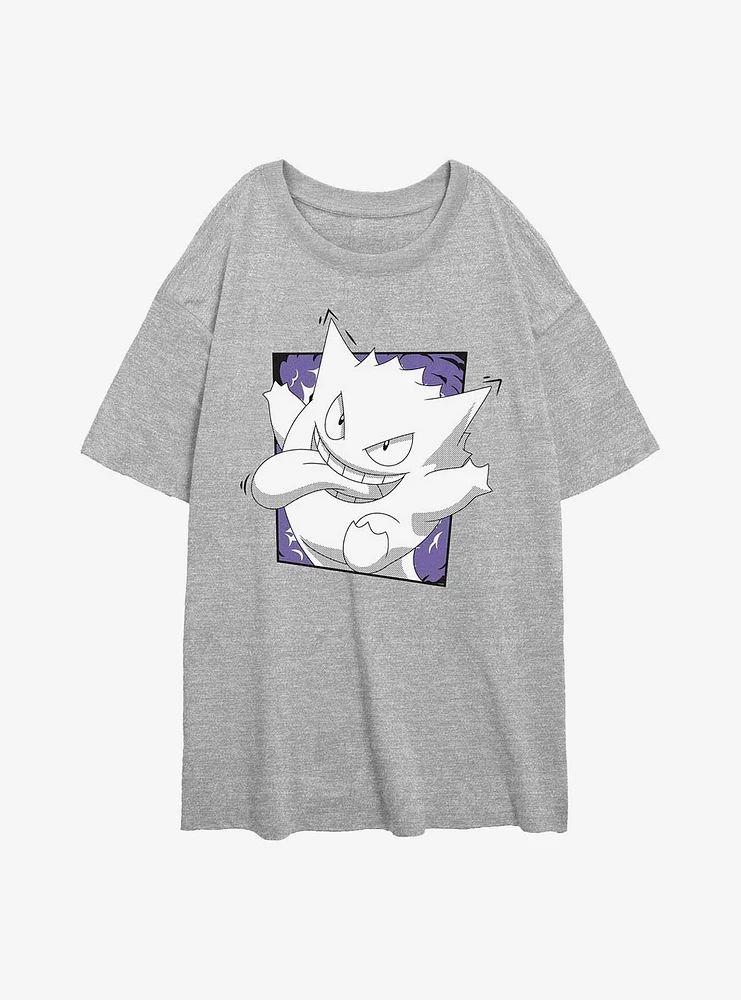 Pokemon Gengar Passing Through Womens Oversized T-Shirt