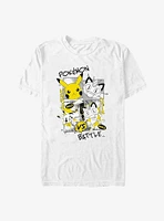 Pokemon Pikachu Meowth Manga Style T-Shirt