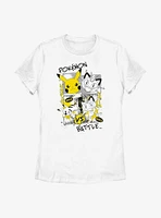 Pokemon Pikachu Meowth Manga Style Womens T-Shirt