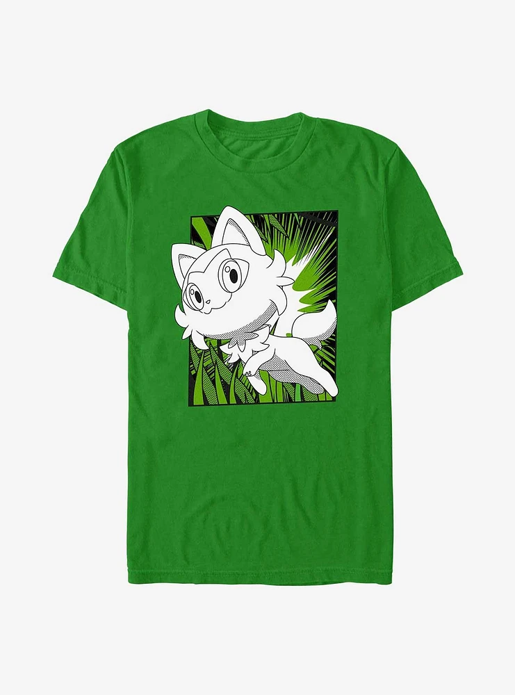 Pokemon Sprigatito Manga Style T-Shirt