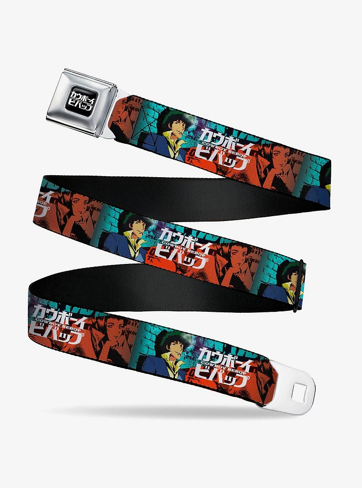 Cowboy Bebop Spike & Faye Brick Pose & Logo Youth Seatbelt Buckle Belt