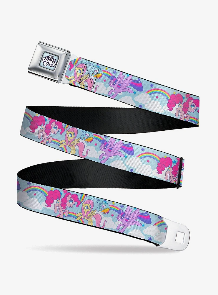 My Little Pony Title Logo Full Color Sky Youth Seatbelt Buckle Belt