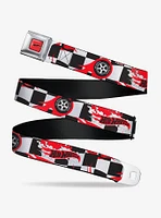 Hot Wheels Logo & Tire Burn Out Checker Youth Seatbelt Buckle Belt